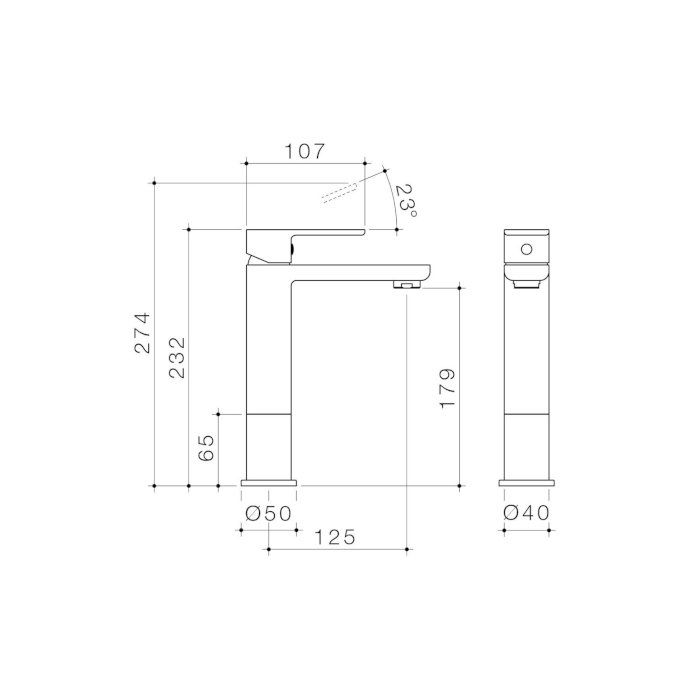 Caroma Luna Mid Basin Mixer Lead Free
