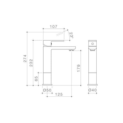 Caroma Luna Mid Basin Mixer Lead Free