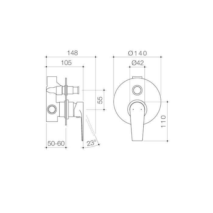 Caroma Vivas Bath Shower Mixer w/ Divertor