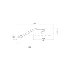 Caroma Quatro Adjustable Shower Arm and Rose