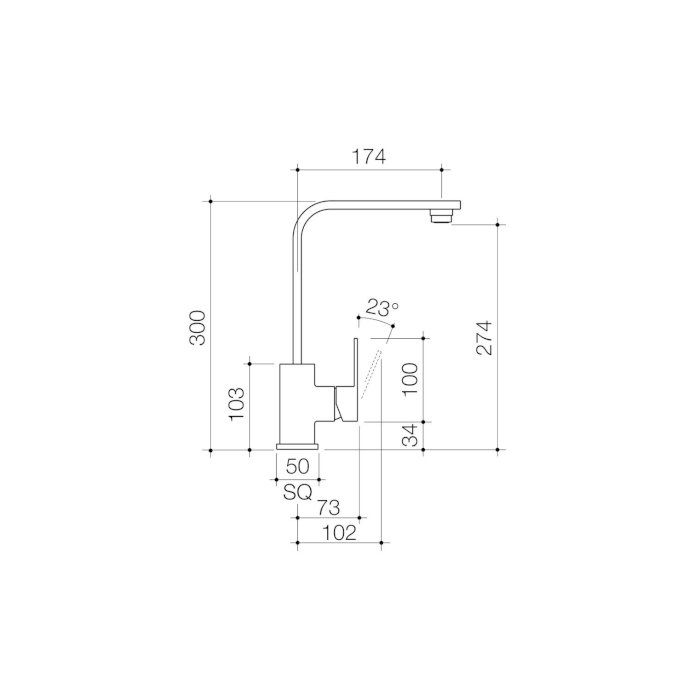 Caroma Quatro Solid Sink Mixer