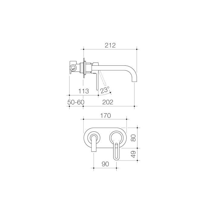 Caroma Cirrus Wall Combination Mixer