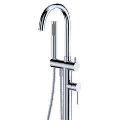 Kaya Floor Mounted Bath Mixer With Hand Shower, Chrome