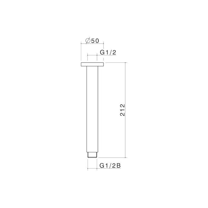 Caroma Titan 200mm Stainless Steel Ceiling Arm