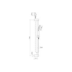 Caroma Titan Stainless Steel Shower and Rail with Round Hand Shower