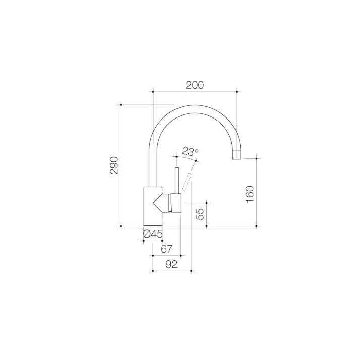 Caroma Pin Lever Gooseneck Sink Mixer