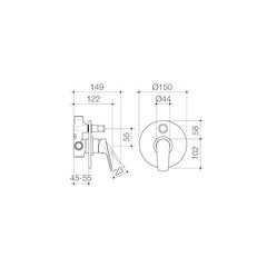 Dorf Kip Shower Mixer w/ Divertor