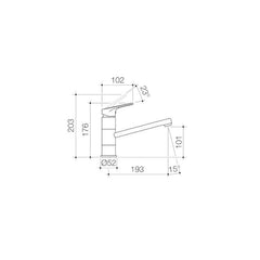 Dorf Kip Sink Mixer Chrome and Black