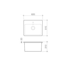 Caroma Cubus Laundry Vanity Basin