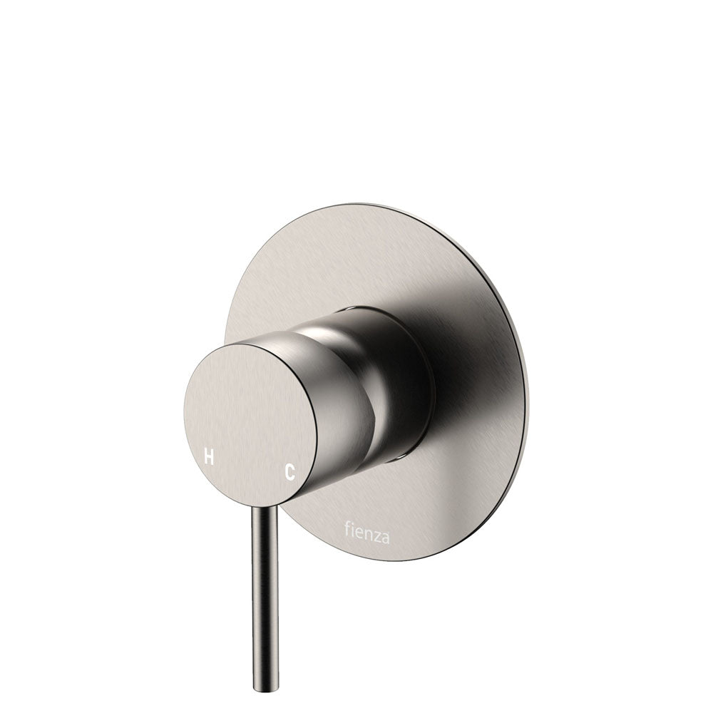 Kaya Wall Mixer, Large Round Plate, Brushed Nickel