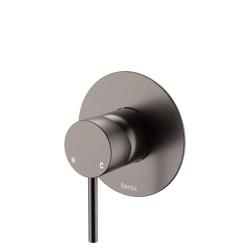Kaya Wall Mixer, Large Round Plate, Gun Metal