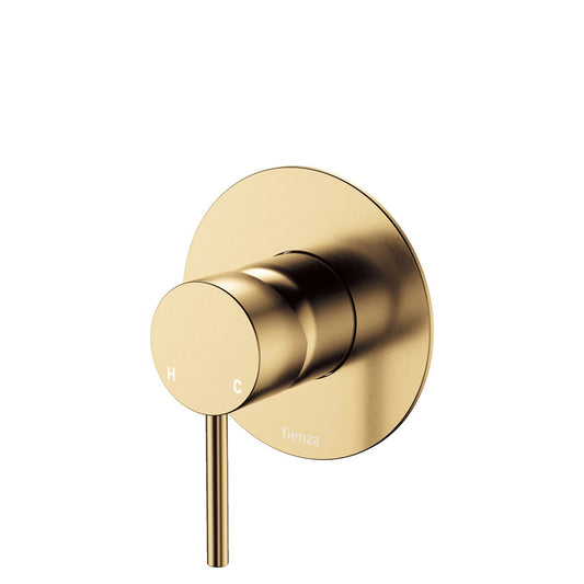 Kaya Wall Mixer, Large Round Plate, Urban Brass