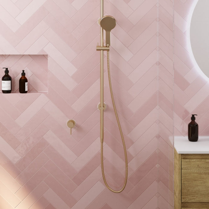 Kaya Wall Mixer, Small Round Plate, Urban Brass