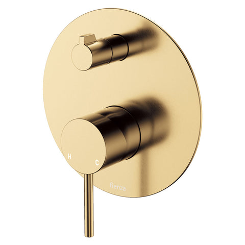 Kaya Wall Diverter Mixer, Large Round Plate, Urban Brass