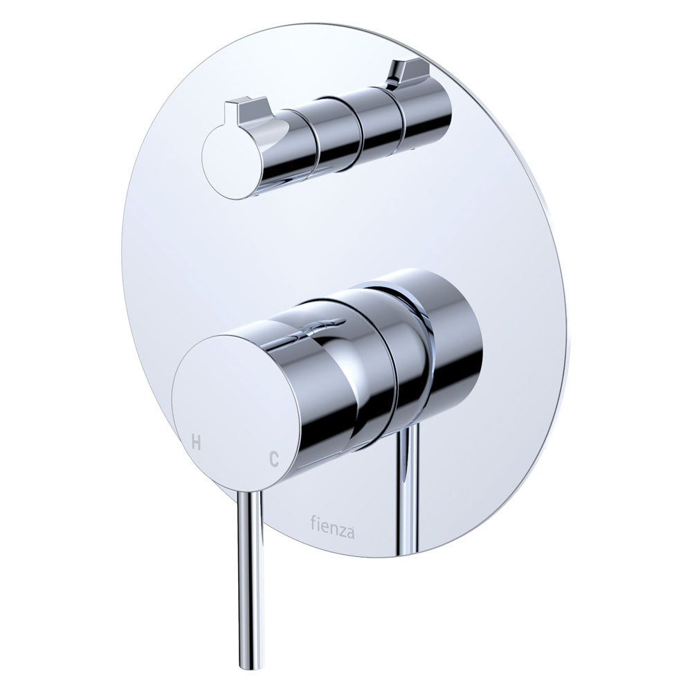 Kaya Wall Diverter Mixer, Large Round Plate, Chrome