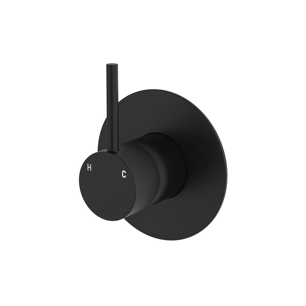 Kaya Up Wall Mixer, Large Round Plate, Matte Black