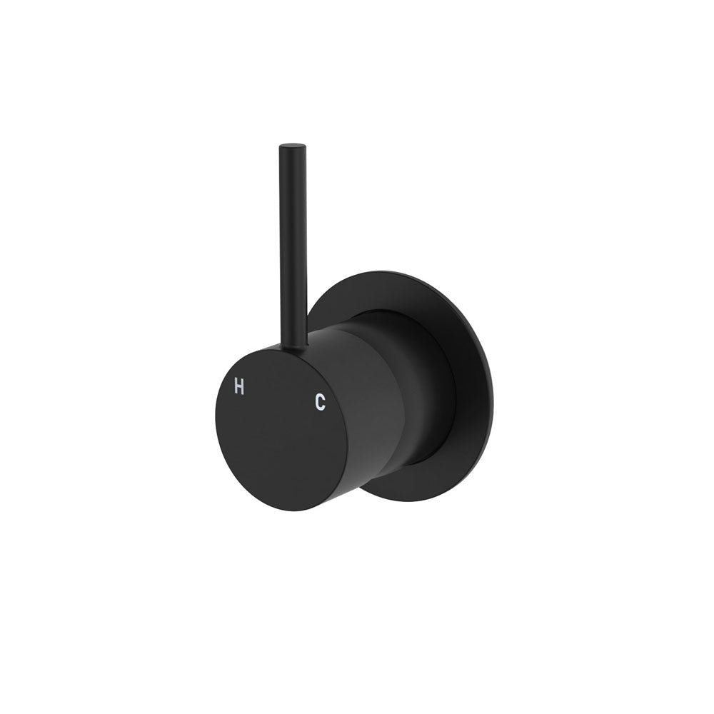 Kaya Up Wall Mixer, Small Round Plate, Matte Black