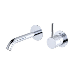 Kaya Up Basin/Bath Wall Mixer Set, Round Plates, 160mm Outlet, Chrome