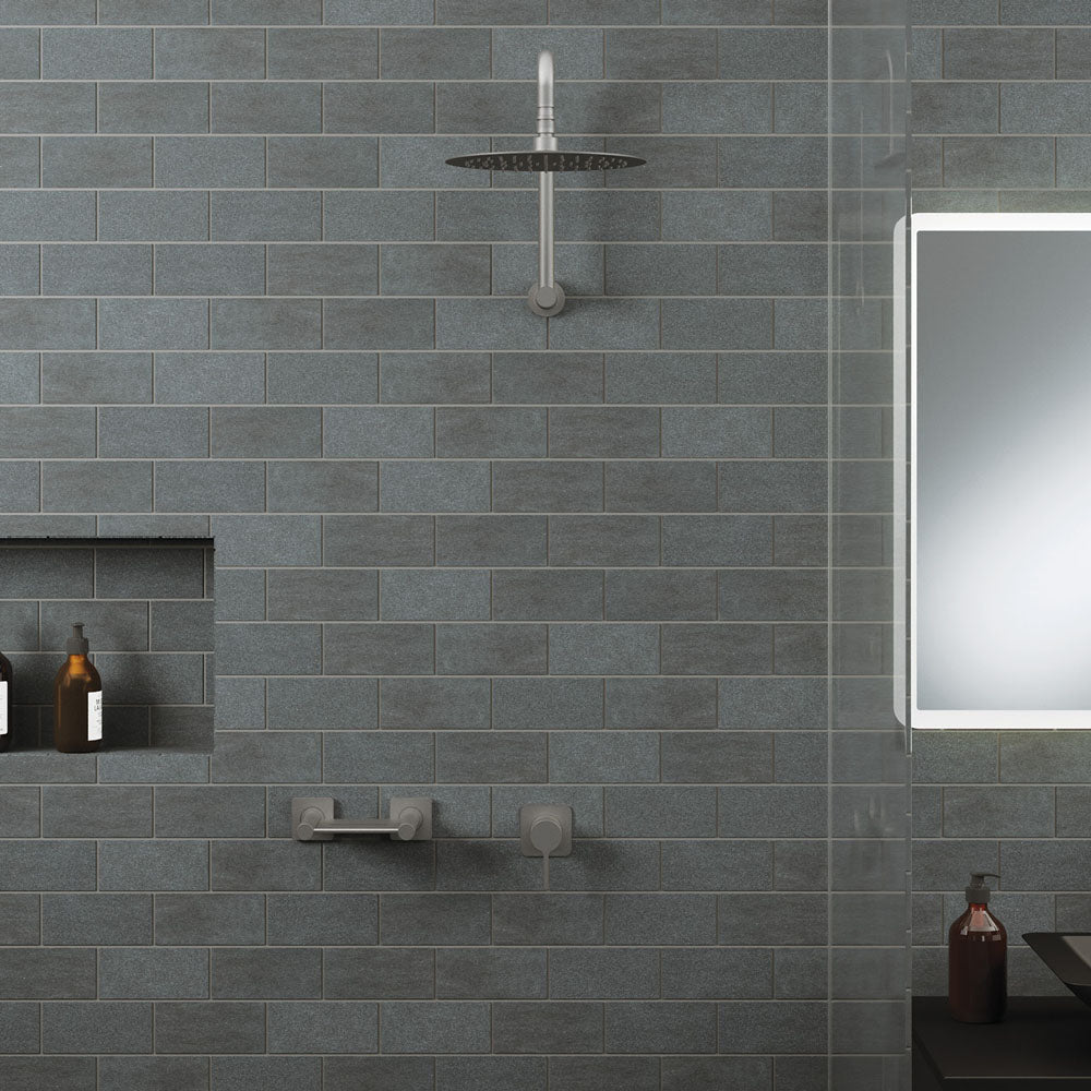 Sansa Wall Mixer, Square Plate, Gun Metal