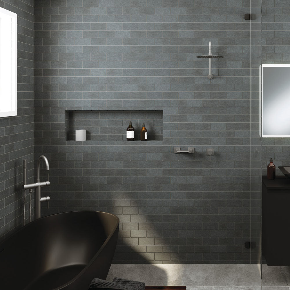 Sansa Wall Mixer, Square Plate, Gun Metal