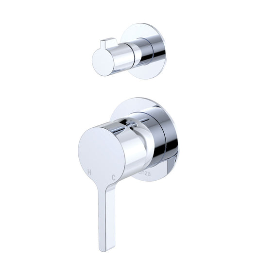 Sansa Wall Diverter Mixer, Small Round Plates, Chrome