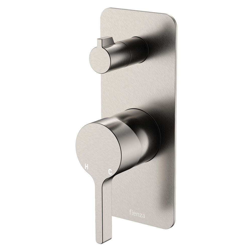 Sansa Wall Diverter Mixer, Rectangular Plate, Brushed Nickel