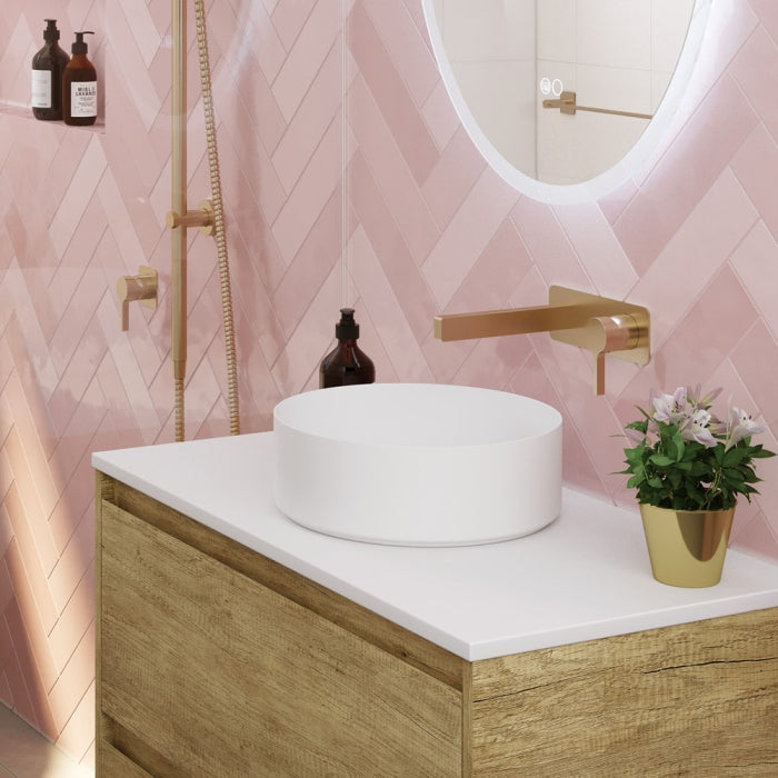Sansa Wall Basin Mixer Set, Urban Brass