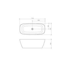 Caroma Contura 1700 Freestanding Bath