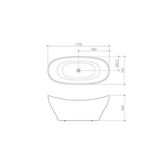 Caroma Cupid 1700 Freestanding Bath