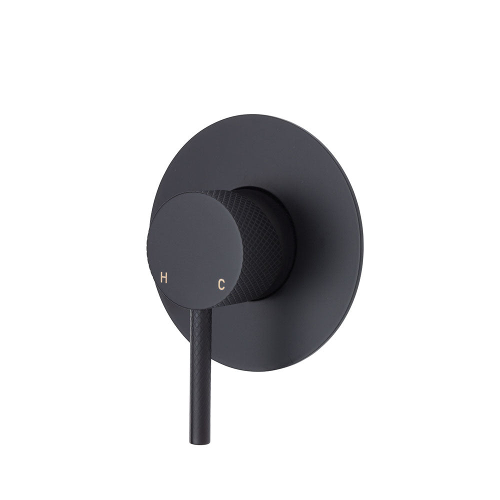 Axle Wall Mixer, Matte Black, Large Round Plate