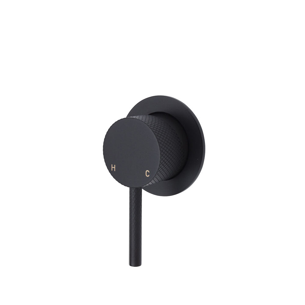 Axle Wall Mixer, Matte Black, Small Round Plate