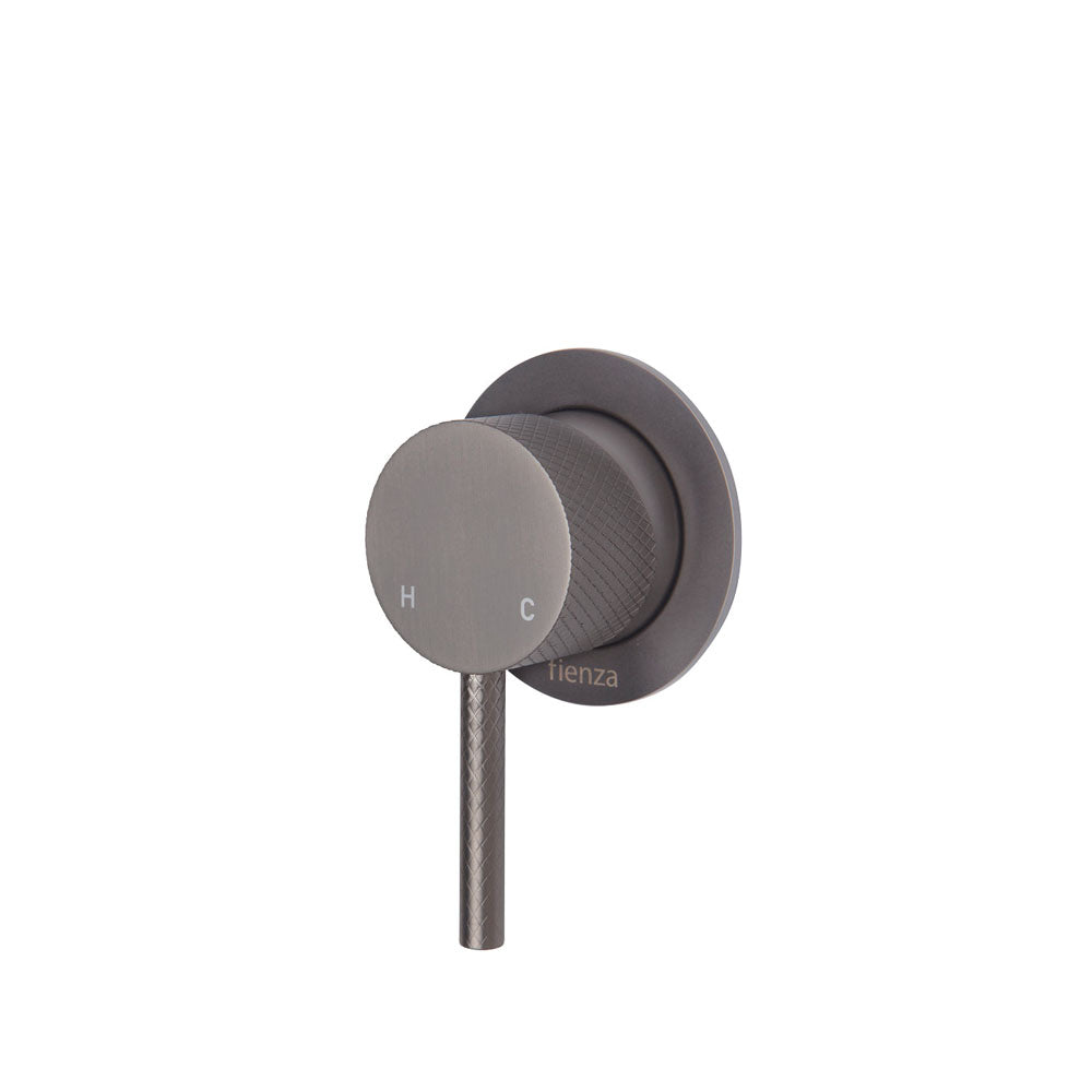Axle Wall Mixer, Gun Metal, Small Round Plate