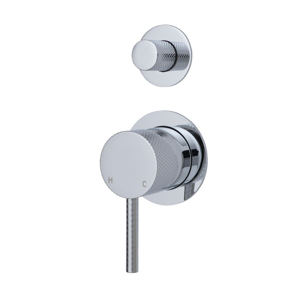 Axle Wall Diverter Mixer, Chrome, Small Round Plates