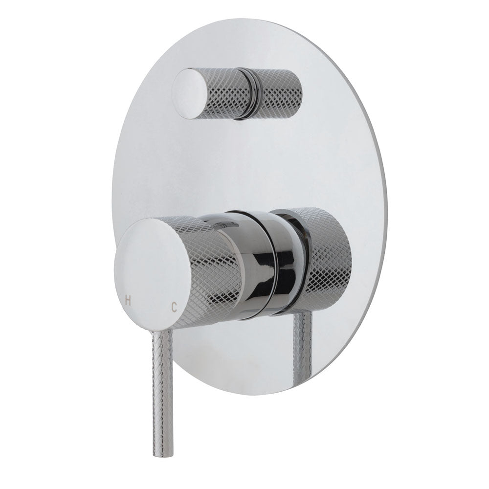 Axle Wall Diverter Mixer, Chrome, Large Round Plate