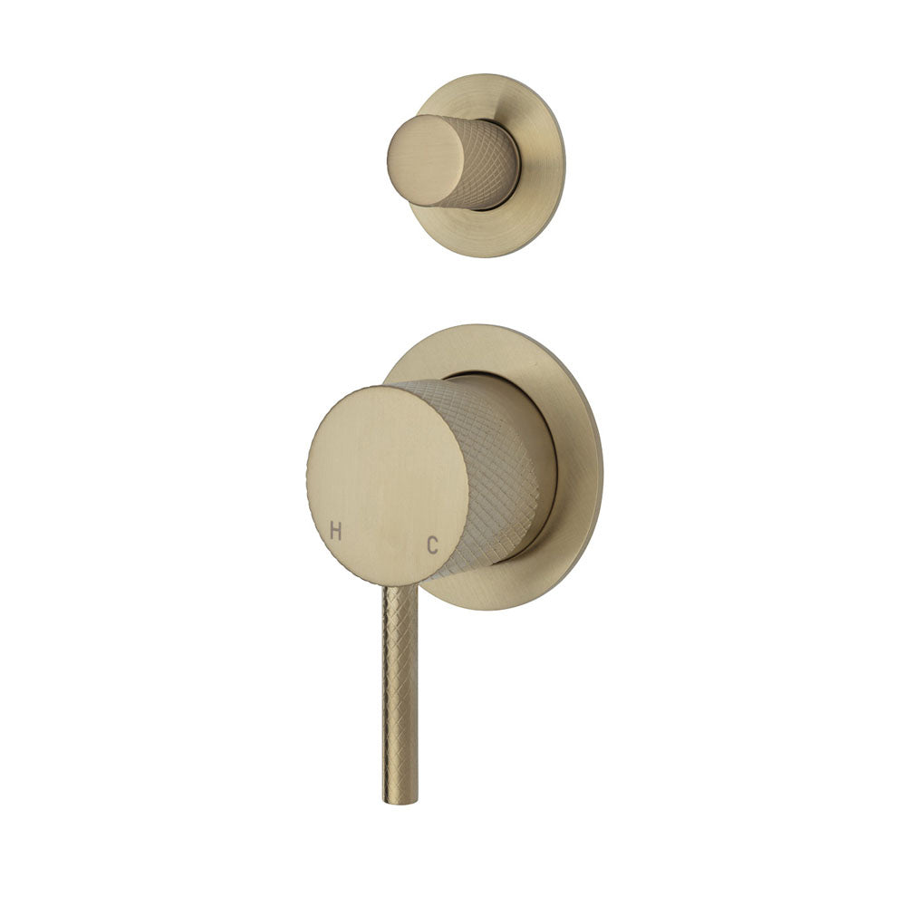 Axle Wall Diverter Mixer, Urban Brass, Small Round Plates