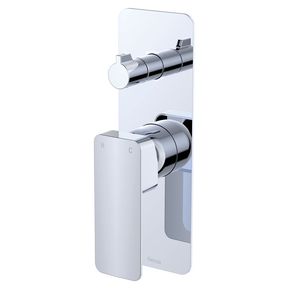 Tono Wall Diverter Mixer, Rectangular Plate, Chrome