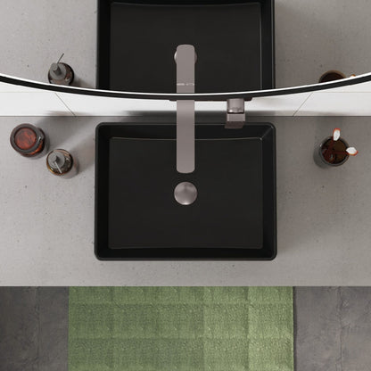 Tono Basin/Bath Wall Mixer Set, Rectangular Plate, 200mm Outlet, Gun Metal