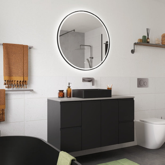 Tono Basin/Bath Wall Mixer Set, Rectangular Plate, 200mm Outlet, Gun Metal