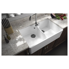 Turner Hastings Chester 80 x 50 Double Flat Front Fine Fireclay Butler Sink