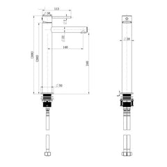 Modern National Star Mini High Rise Basin Mixer Chrome