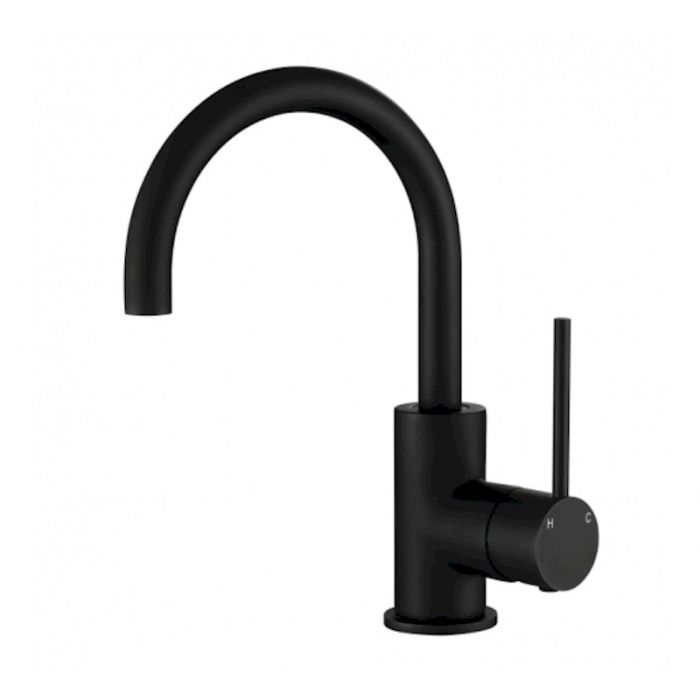 Modern National Star Mini Gooseneck Basin Mixer Matte Black