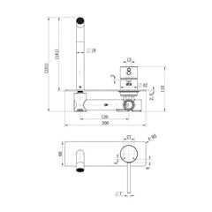 Modern National Star Mini Wall Combination Mixer Gun Metal