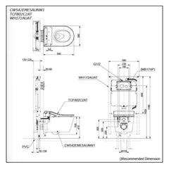 TOTO Wall Hung Toilet with RW Washlet