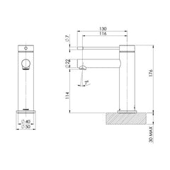 Phoenix Vivid Slimline 316 SS Basin Mixer