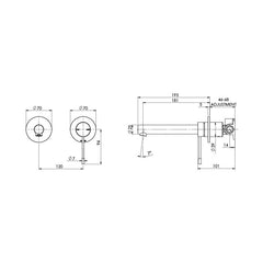 Phoenix Vivid Slimline 316 SS Wall Combination Mixer