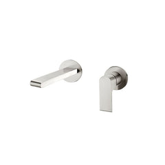 Bianca Wall (Sep Plate) Basin Mixer 187mm Spout Chrome, Matte Black, Gun Metal Grey, Brushed Nickel, Brushed Gold