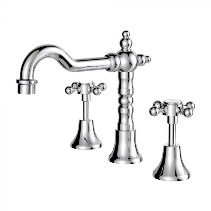 Fienza Lilian Basin Set Cross Handle - Chrome