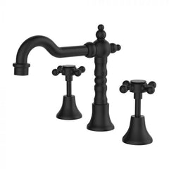 Fienza Lilian Basin Set Cross Handle - Matte Black