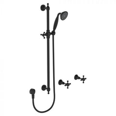 Fienza Lilian Shower Set Complete Cross Handles - Matte Black