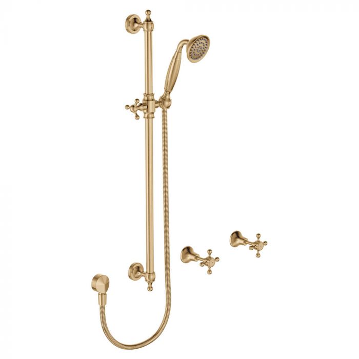 Fienza Lilian Shower Set Complete Cross Handles - Urban Brass